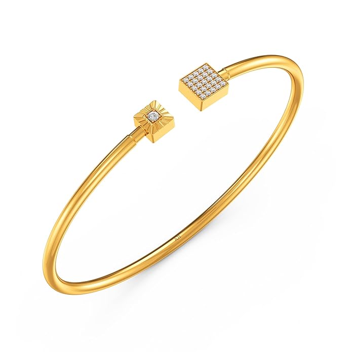 joyalukkas 22k (916) purity square sparkle golden bangle for women joyalukkas 22k (916) purity square sparkle golden bangle for women