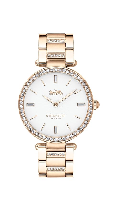 coach park qtz basic white round dial women's watch|ionic plated carnation gold steel & crystals material|gold color band 14503094 coach park qtz basic white round dial women's watch|ionic plated carnation gold steel & crystals material|gold color band 14503094